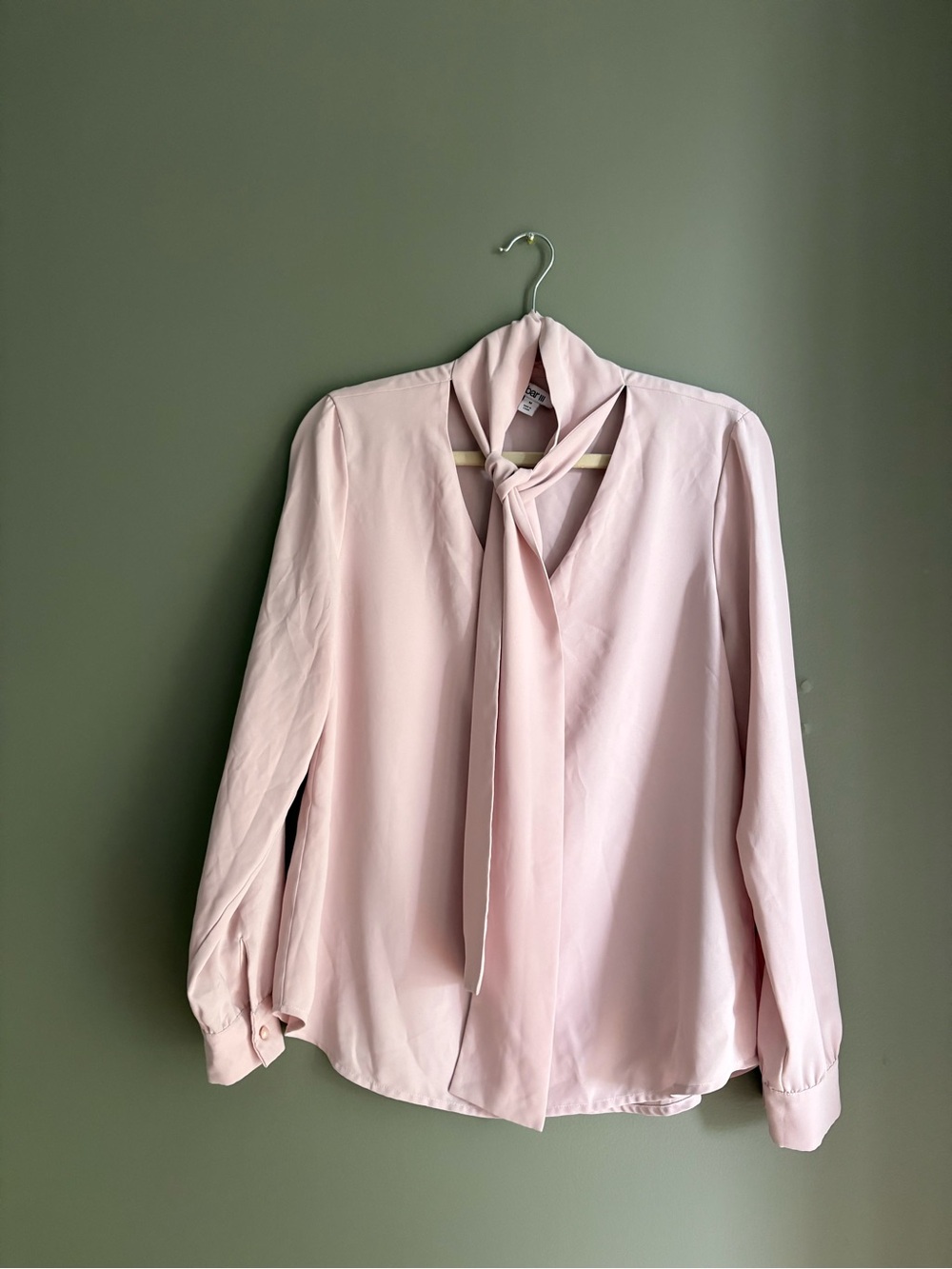 Bar III Blush Tie-Neck Blouse